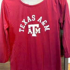 Texas A and M open tie back long sleeve tea